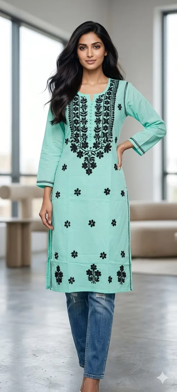 Sky_Blue_Cotton_Lakhnavi__Kurti_