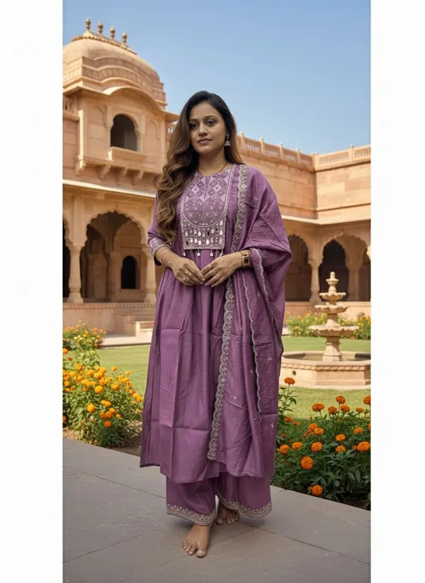 Lavender_Anarkali_Kurta_Set_For_Women
