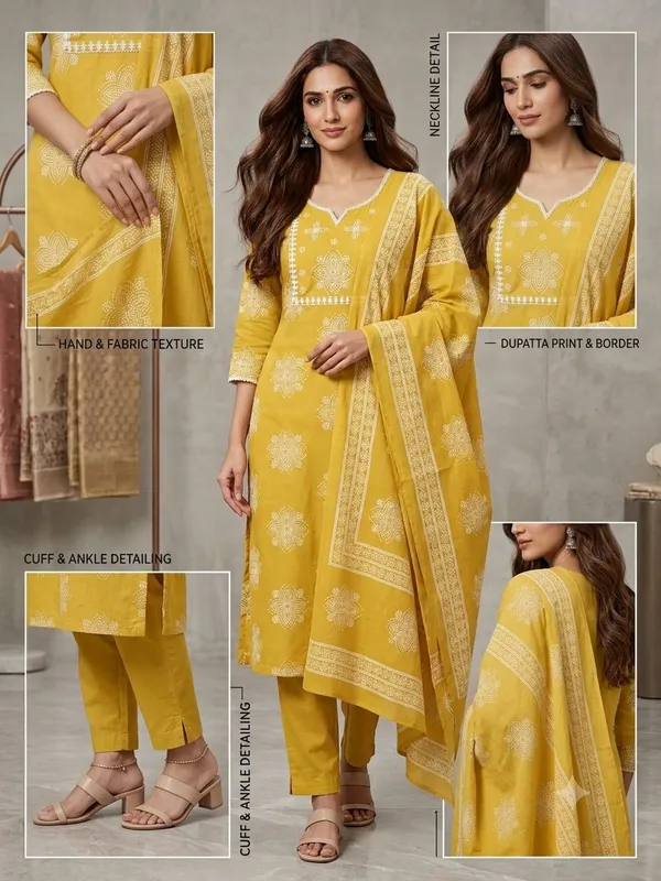 Yellow_Cotton_Kurta_Set_