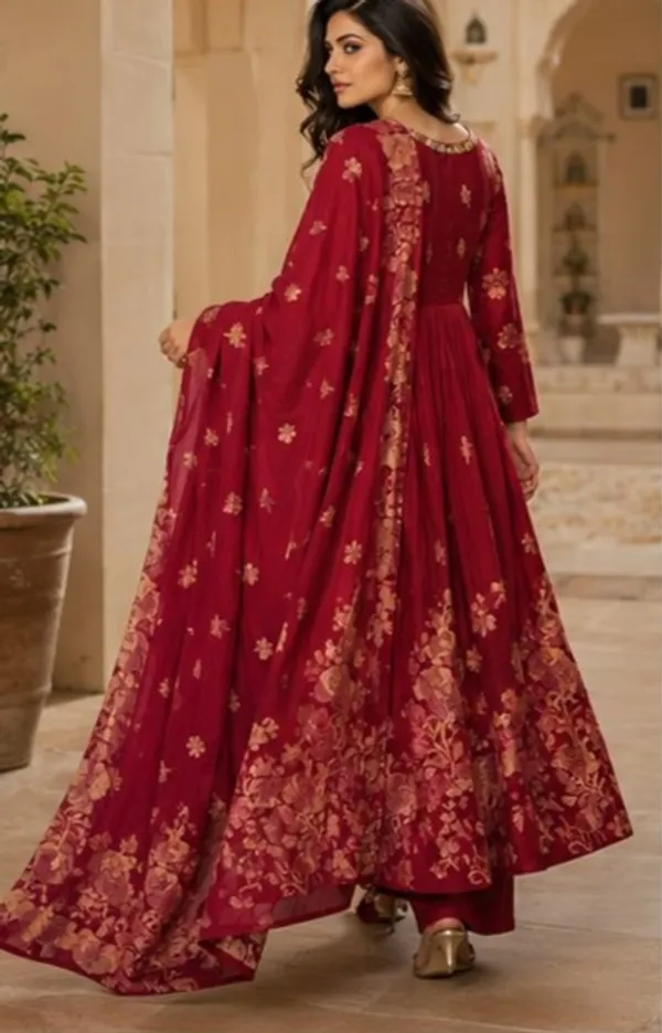Maroon_Printed__Anarkali_Pure_Cotton_Dress_