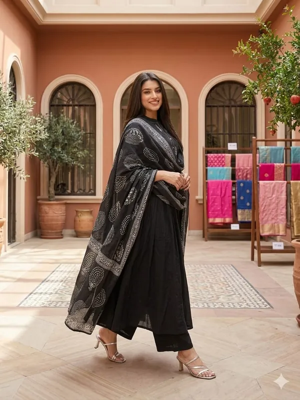Black_Anarkali_Pure_Cotton_Dress_