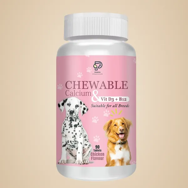 Chewable_Calcium_Tablet_Calcium_For_Dogs_Supplement_With_Vitamin_D3,_B12,_Magnesium_And_Zinc_Chicken_Flavour_90_Tablets