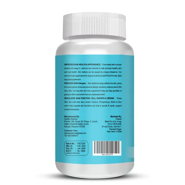 Chicken_Flavour_Chewable_Skin_And_Coat_Tablets_For_Pets_With_Omega_3,6,9_Skin_Coat_For_Dog_Puppy_Kitten_90_Tablets