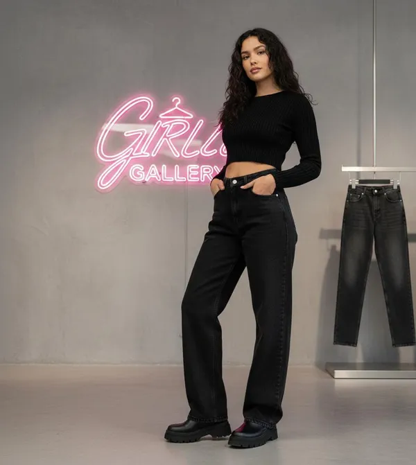 Black_Premium_Wide_Leg_Jeans_For_Women