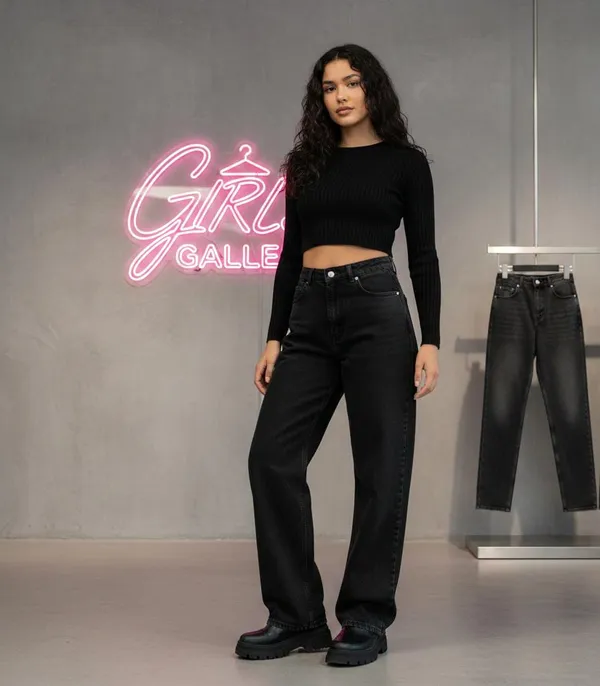 Black_Premium_Wide_Leg_Jeans_For_Women