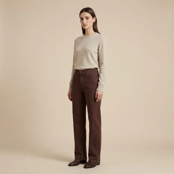 Brown_Premium_Wide_Leg_Jeans_For_Women