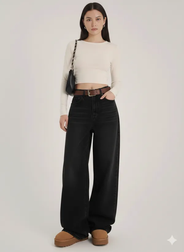 Black_Premium_Baggy_Wide_Leg_Jeans_For_Women