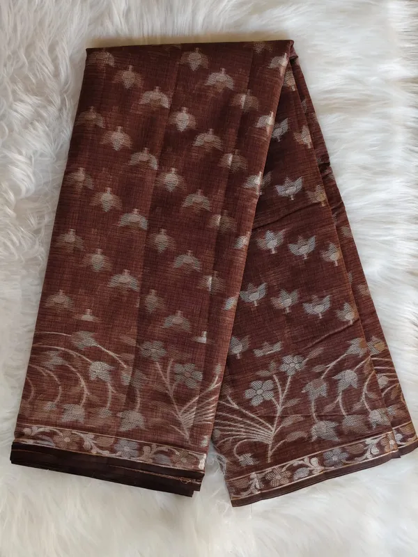 Elegant_Coffee_Brown_Kota_Doria_Saree_With_Zari_Weaving_For_Women