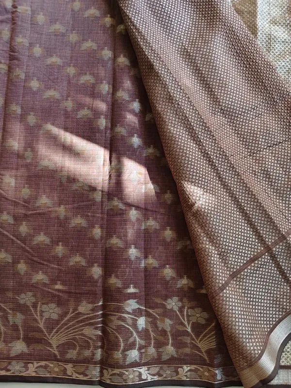 Elegant_Coffee_Brown_Kota_Doria_Saree_With_Zari_Weaving_For_Women