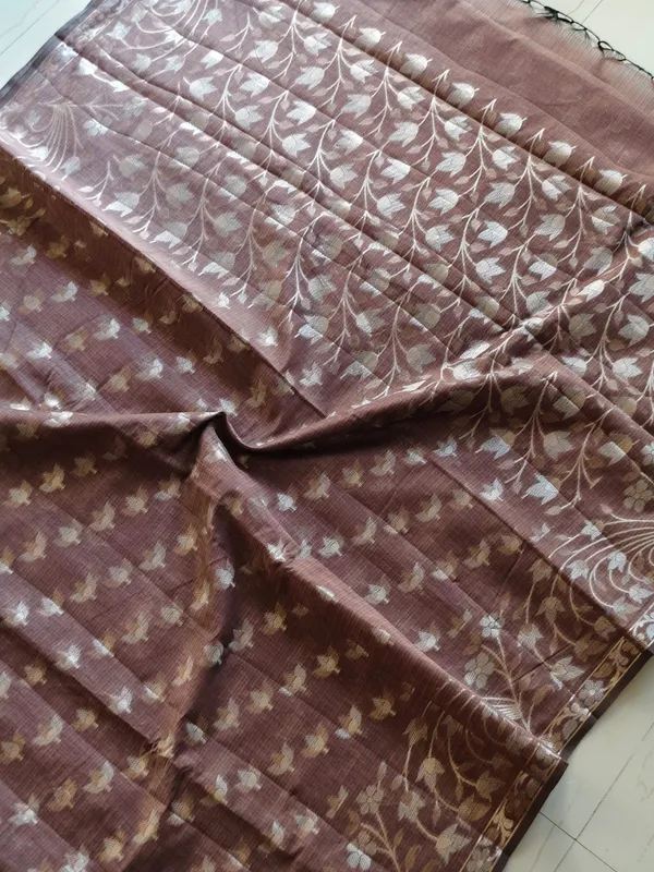 Elegant_Coffee_Brown_Kota_Doria_Saree_With_Zari_Weaving_For_Women