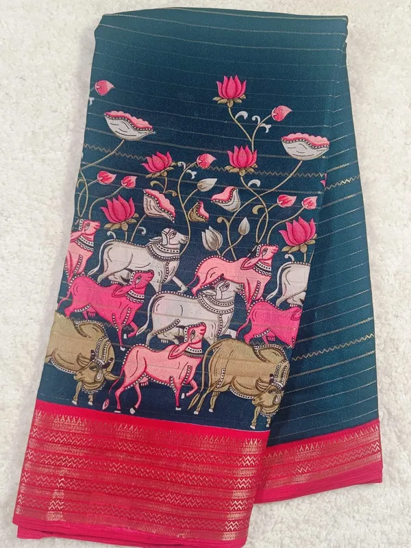 Pink_And_Blue_Fancy_Silk_Saree