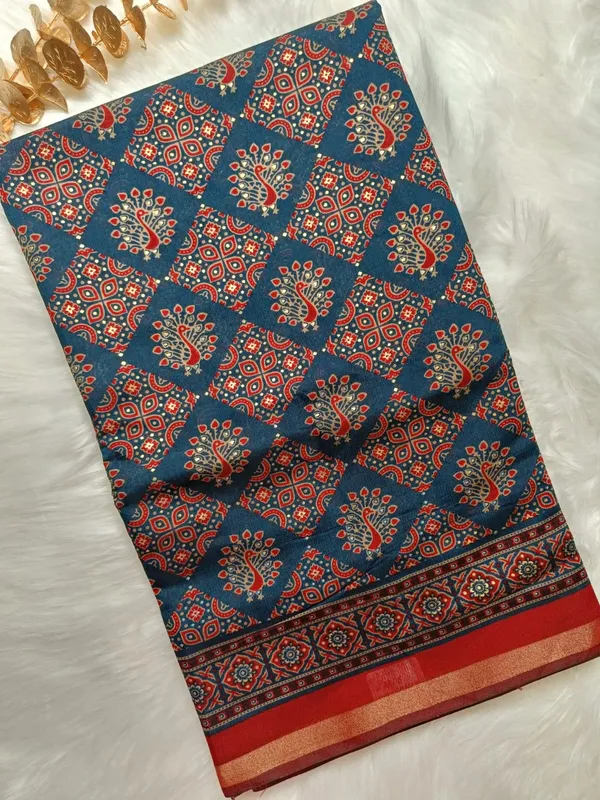 Indigo_Blue_Block-Printed_Fancy_Saree