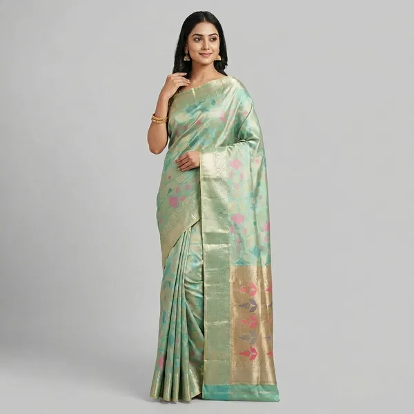 Graceful_Sea_Green_Banarasi_Katan_Silk_Saree