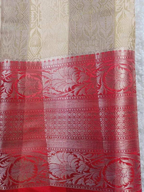 Elegant_Beige_And_Red_Banarasi_Katan_Silk_Saree