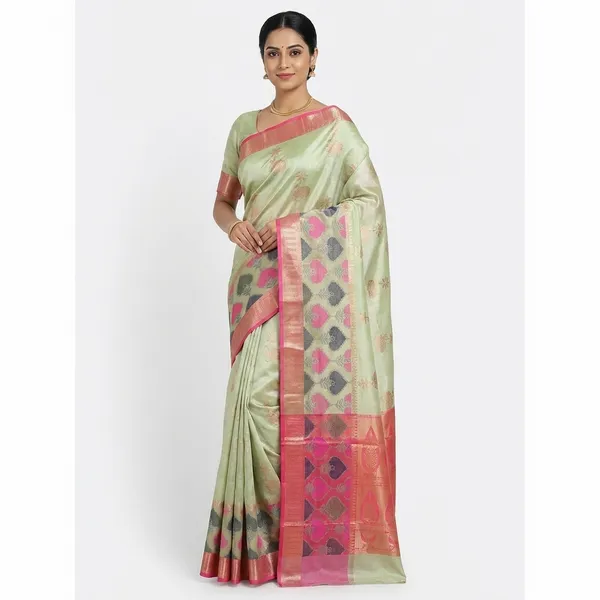 Elegant_Mint_Green_And_Pink_Banaras_Katan_Silk_Saree