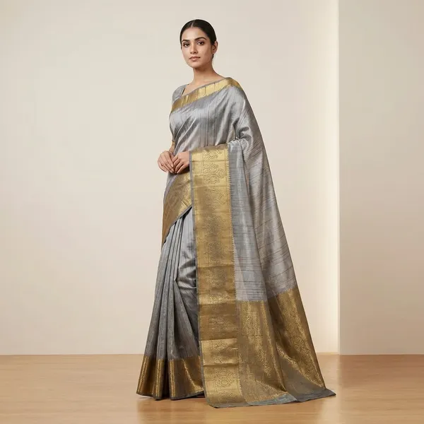 Pale_Grey_Color_Fancy_Saree