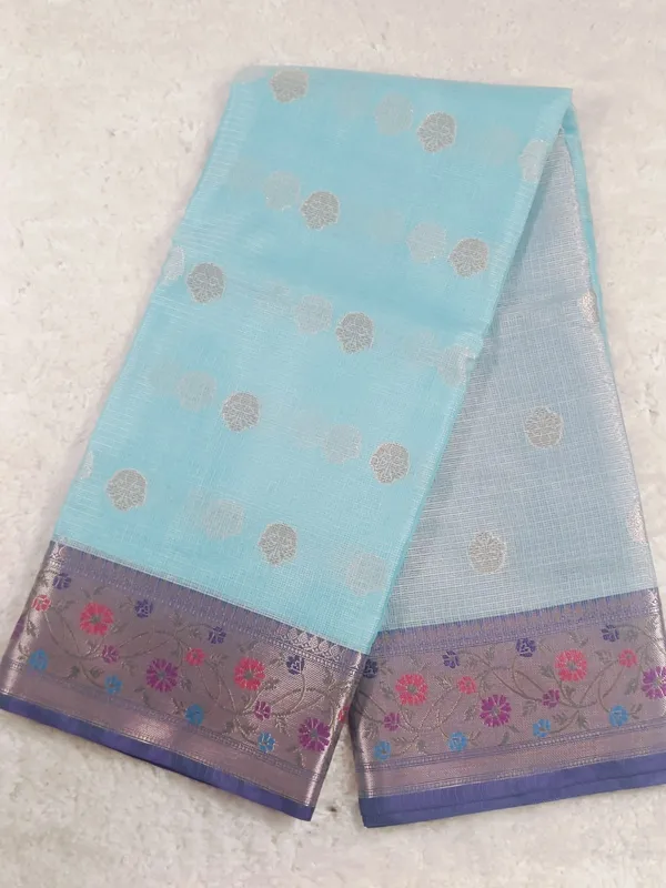 Aqua_Blue_Color_Fancy_Saree