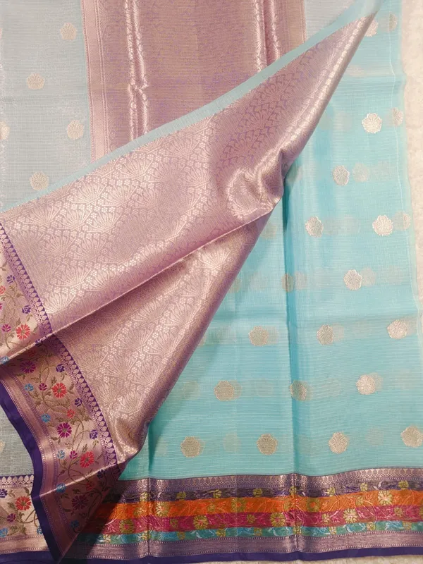 Aqua_Blue_Color_Fancy_Saree