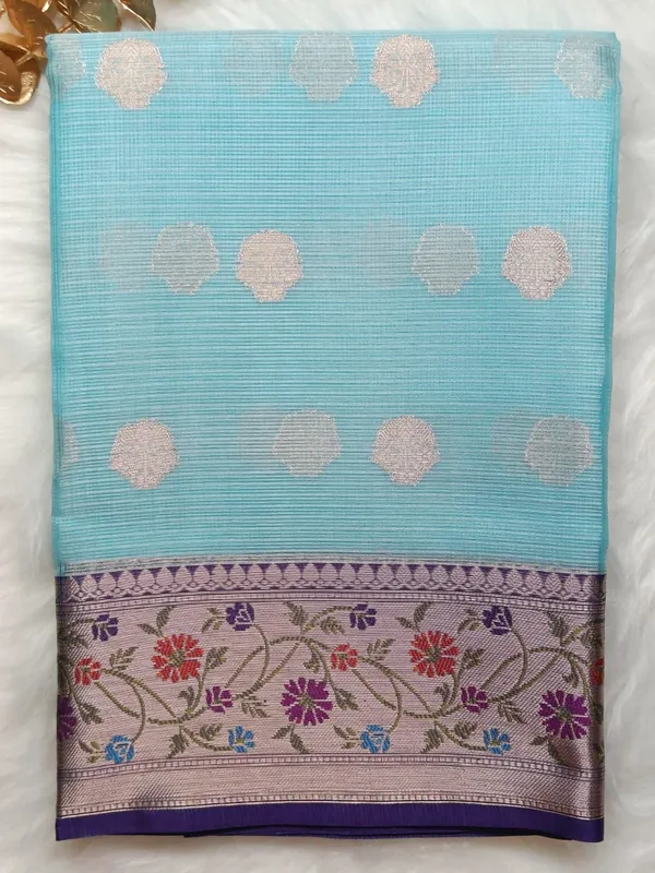 Aqua_Blue_Color_Fancy_Saree