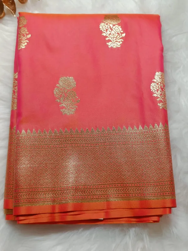 Rich_Dual_Shade_Orange_And_Pink_Color_Fancy_Silk_Saree