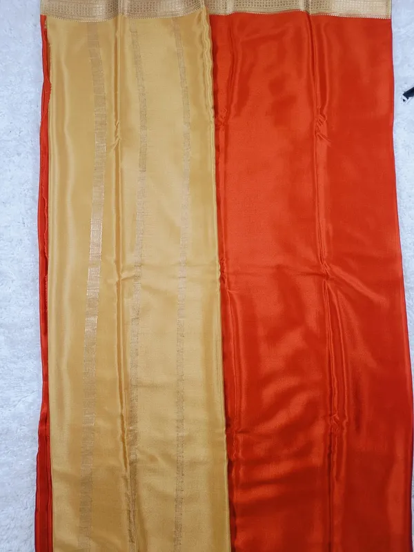 Orange_Mysore_Silk_Saree_With_Golden_Zari_Border_And_Pallu_|_Traditional_South_Indian_Saree