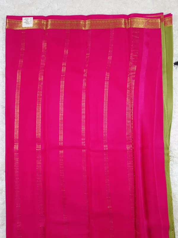 Elegant_Olive_Green_And_Pink_Pure_Mysore_Silk_Saree