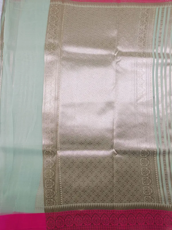 Elegant_Mint_Green_And_Pink_Banarasi_Organza_Saree