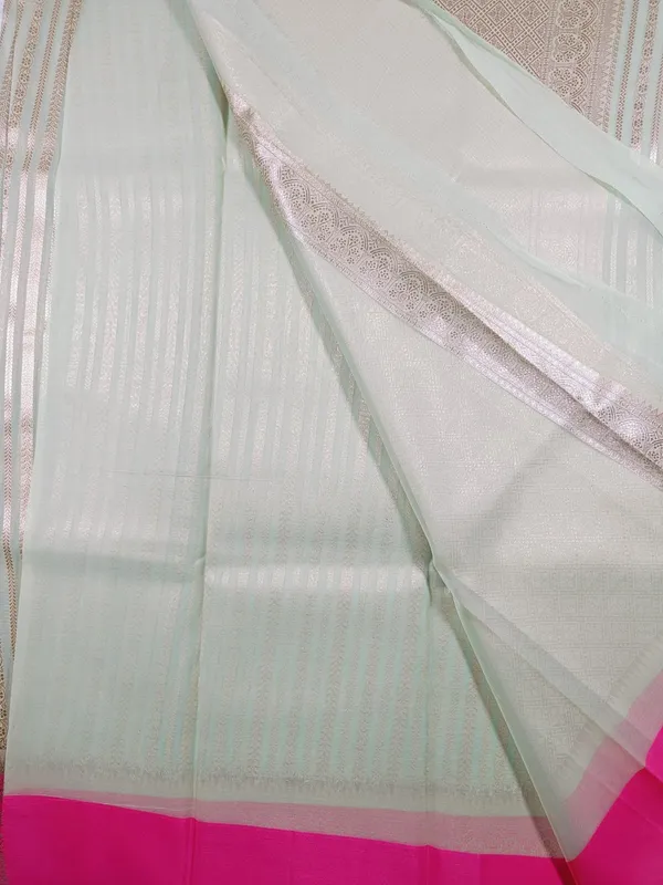 Elegant_Mint_Green_And_Pink_Banarasi_Organza_Saree
