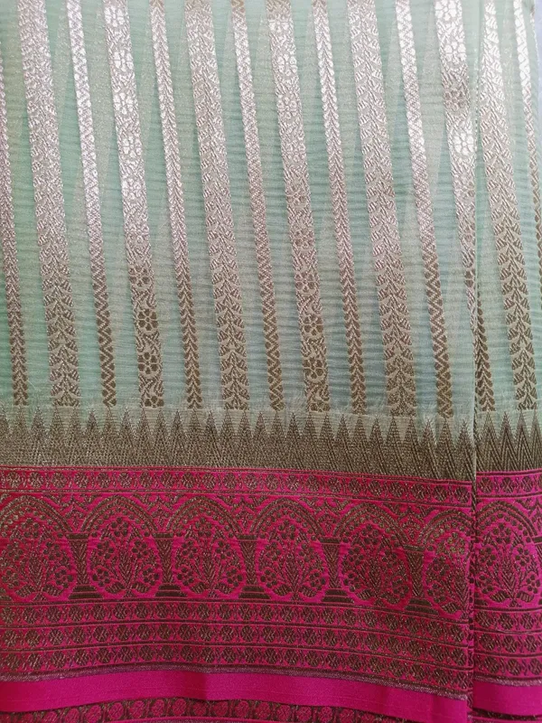 Elegant_Mint_Green_And_Pink_Banarasi_Organza_Saree