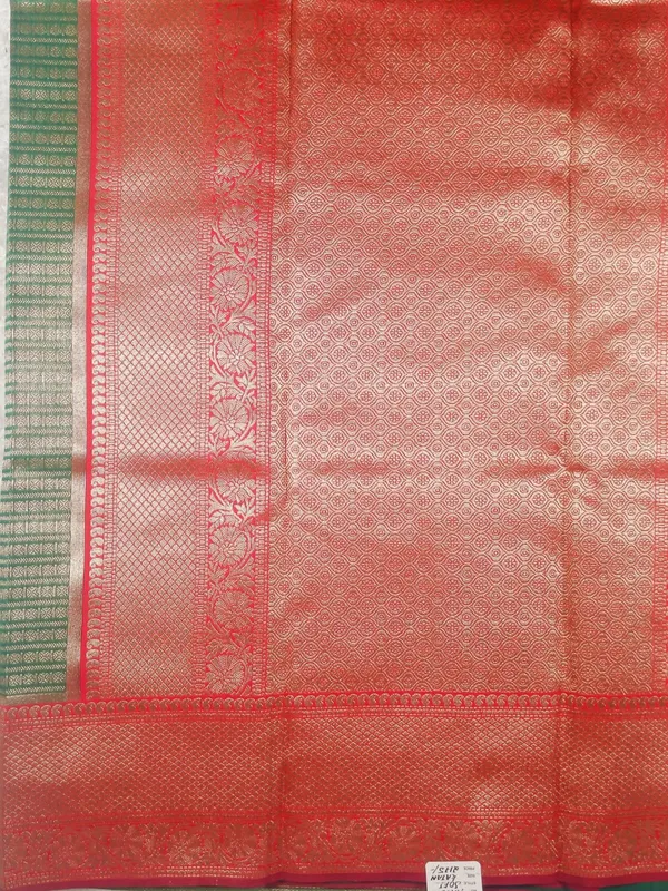 Green_And_Red_Banaras_Soft_Katan_Silk_Saree