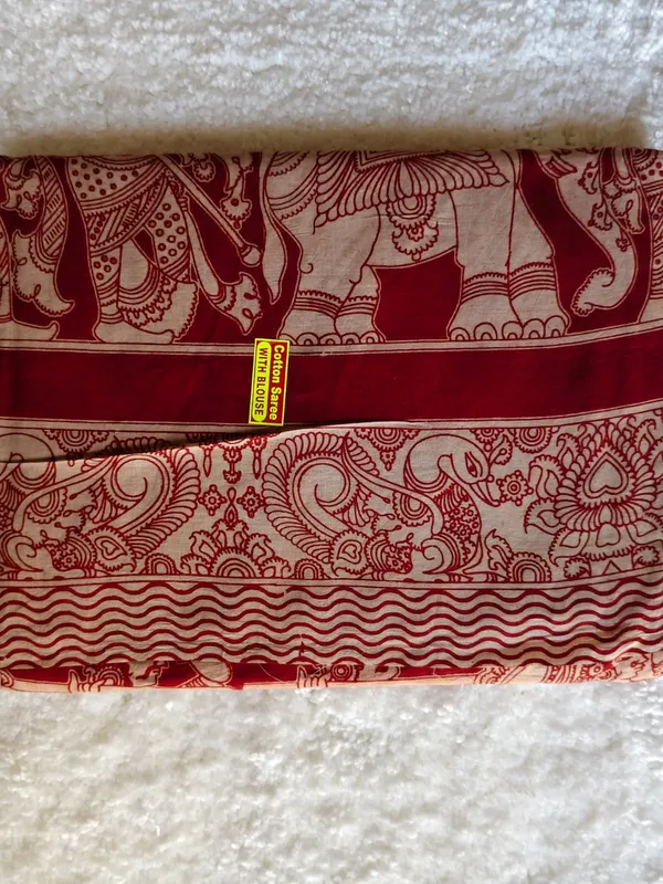 Classic_Red_Kalamkari_Saree_With_Traditional_Artistic_Border