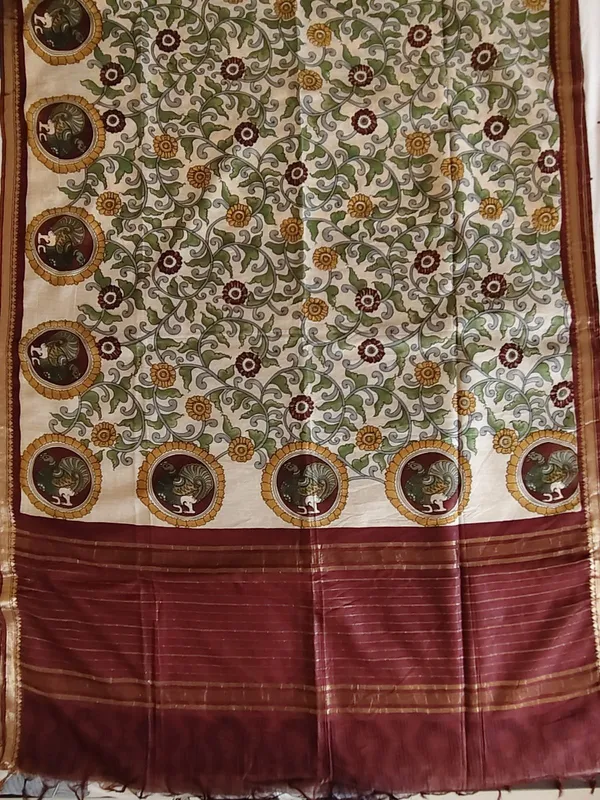 Chanderi_Silk_Kalamkari_Printed_Saree
