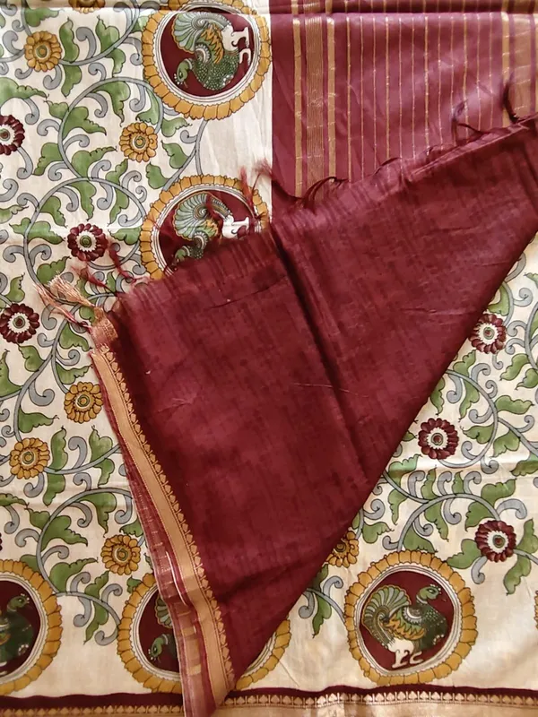 Chanderi_Silk_Kalamkari_Printed_Saree