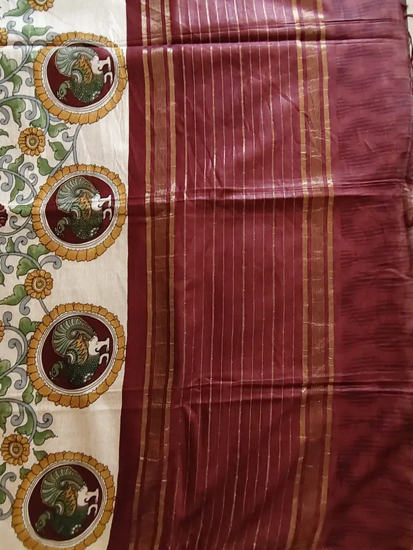 Chanderi_Silk_Kalamkari_Printed_Saree