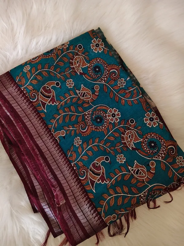 Chanderi_Silk_Kalamkari_Prient_Saree
