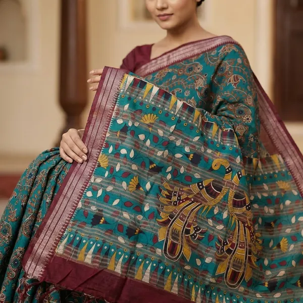 Chanderi_Silk_Kalamkari_Prient_Saree