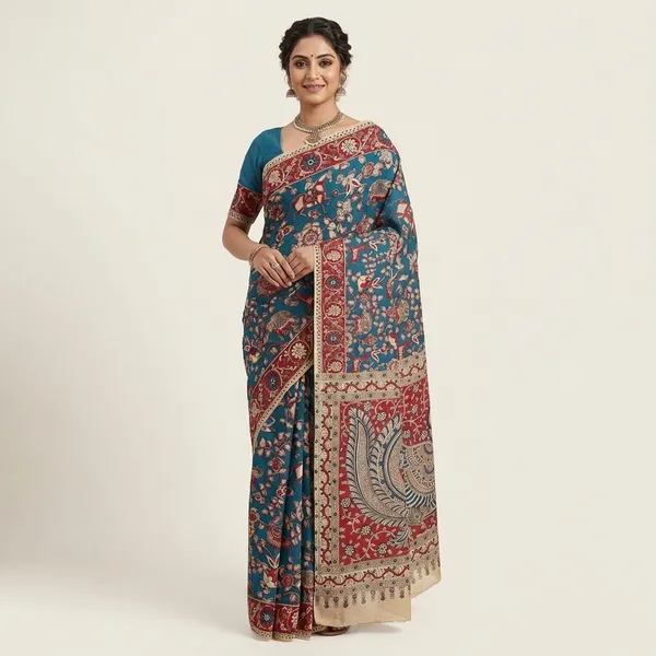 Chanderi_Silk_Kalamkari_Print_Saree