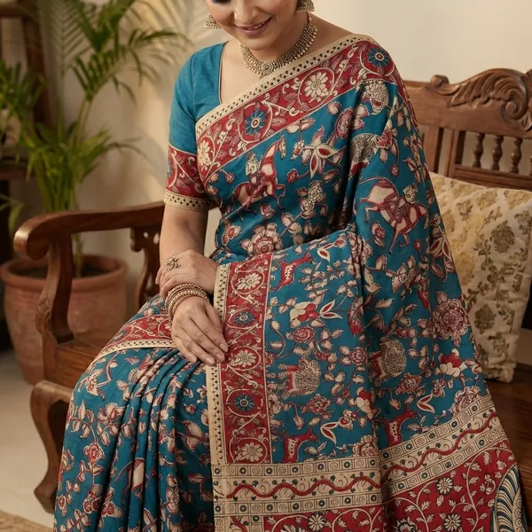 Chanderi_Silk_Kalamkari_Print_Saree