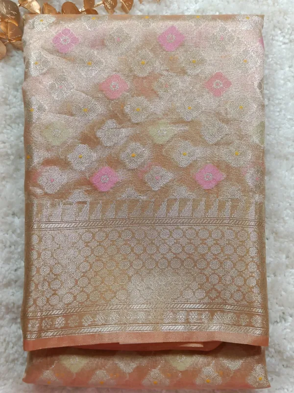 Soft_Golden_Tissue_Saree_With_Floral_Weaving