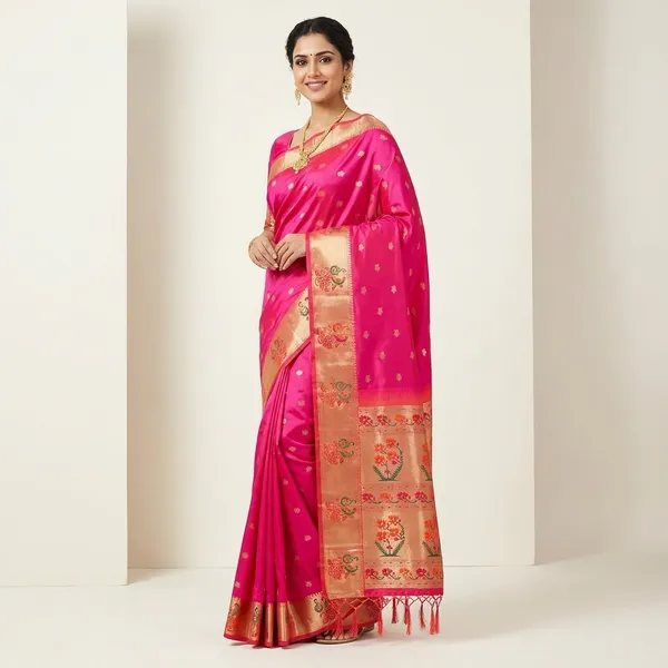 Rani_Pink_Handloom_Banarasi_Saree.