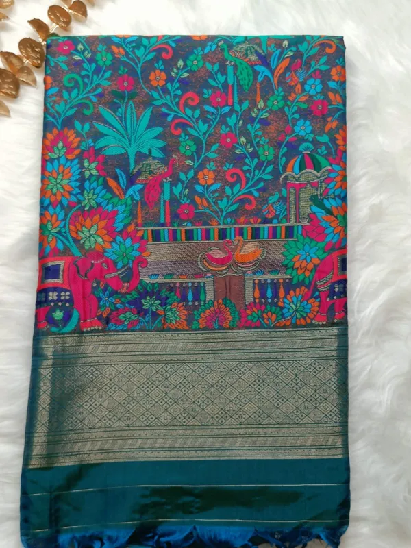 Peacock_Blue_Handloom_Smooth_Banarasi_Saree.