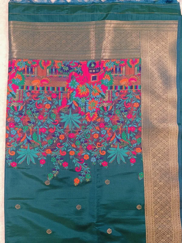 Peacock_Blue_Handloom_Smooth_Banarasi_Saree.