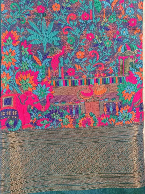 Peacock_Blue_Handloom_Smooth_Banarasi_Saree.