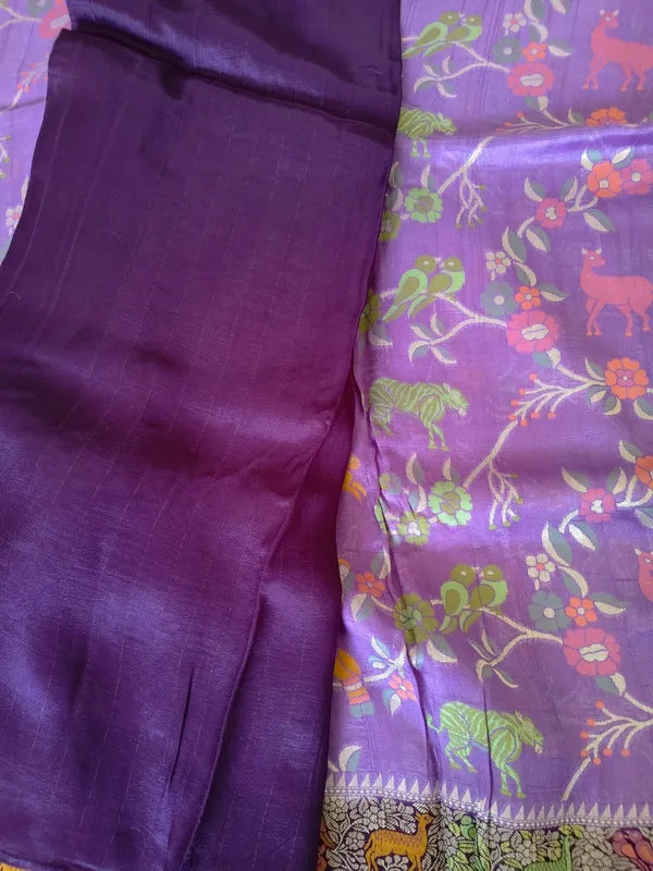 Royal_Purple_Banarasi_Art_Saree_With_Multicolour_Floral_And_Animal_Weaving