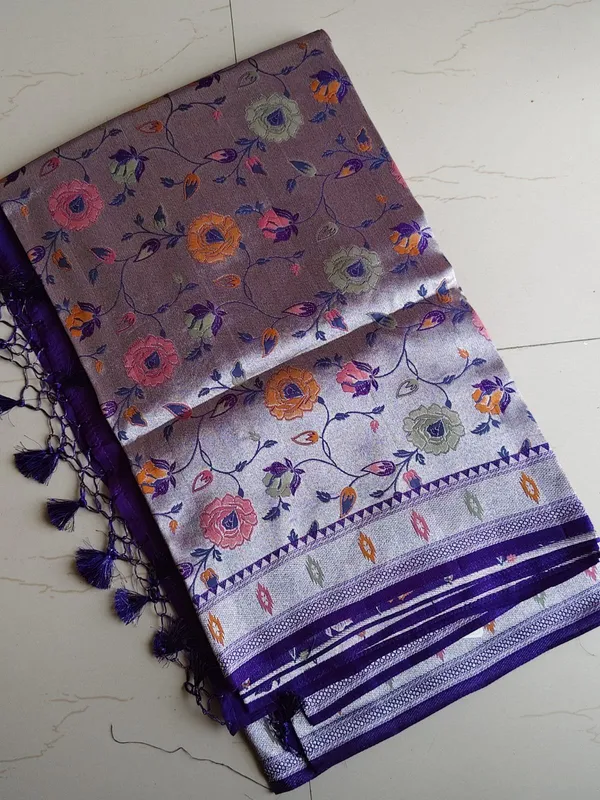 Elegant_Banarasi_Katan_Silk_Saree_With_Multicolour_Floral_Weaving