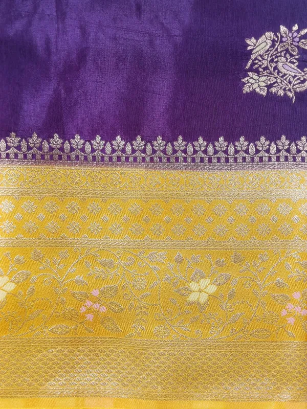 Royal_Violet_And_Mustard_Yellow_Banarasi_Handloom_Saree