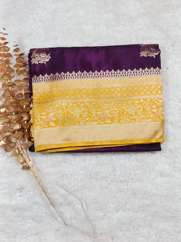 Royal_Violet_And_Mustard_Yellow_Banarasi_Handloom_Saree