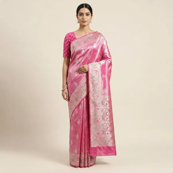 A_Pink_Banarasi_Art_Silk_Saree