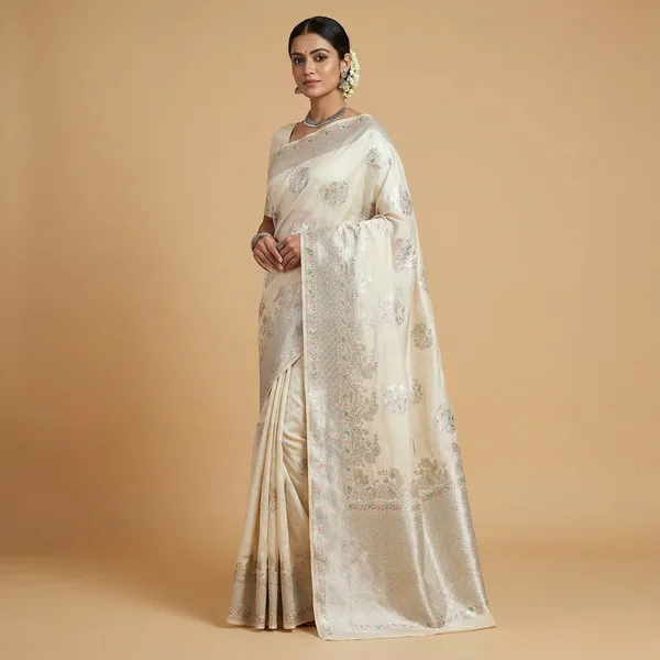 Elegant_Ivory_Banaras_Premium_Katan_Tilfi_Silk_Saree