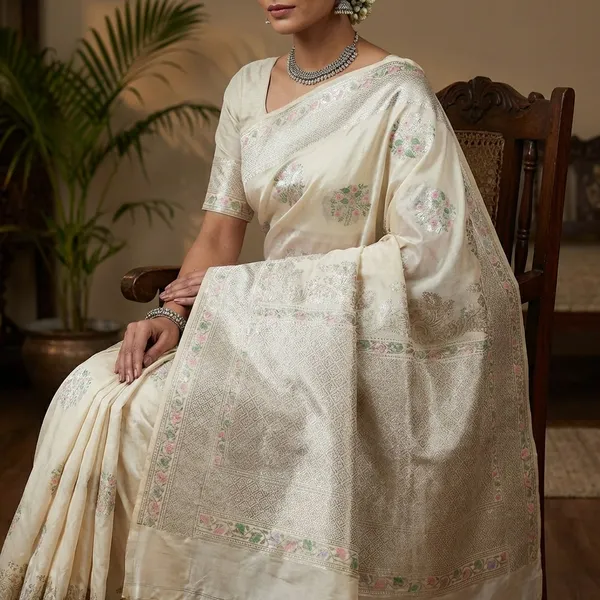 Elegant_Ivory_Banaras_Premium_Katan_Tilfi_Silk_Saree